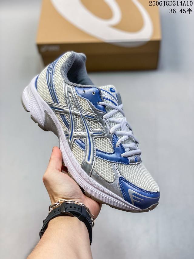 Asics 亚瑟士 新款情侣健步减震复古鞋Gel-1 女时尚透气运动潮流耐磨休闲鞋 。选用网眼与皮革相接，复古而富有层次感。网布搭配金属感线条，虎爪 Logo
