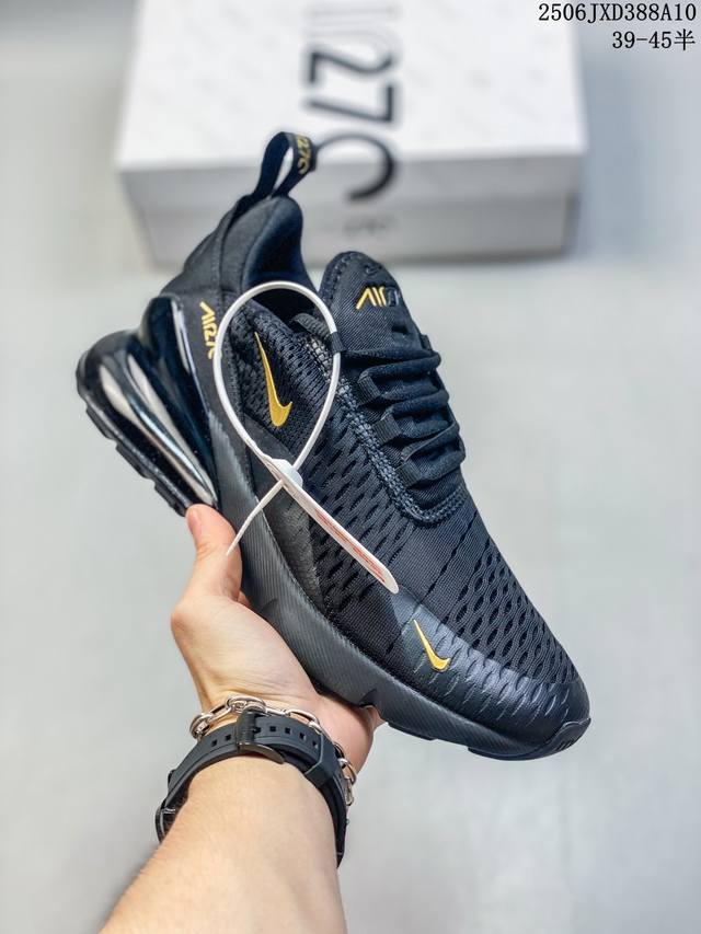耐克Nike React Air Max 270 高桥盾网纱系列 机能半气垫跑步鞋 #灵感来自年度获奖模型的鞋子，这双鞋的半透明鞋面穿过它的鞋头和轮廓，同时还沿