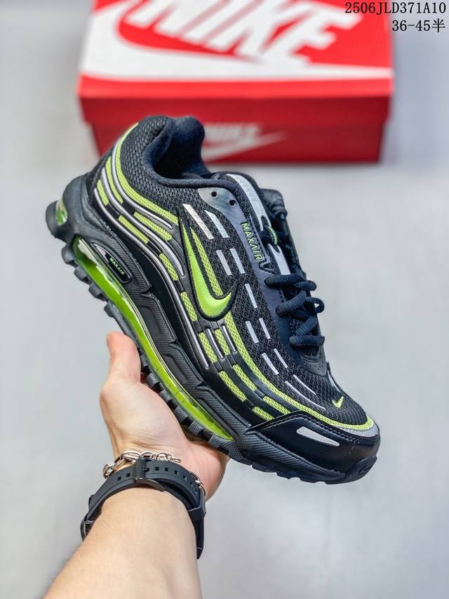 耐克Nike休闲鞋 经典 气垫 Air Max 97 子弹气垫低帮运动鞋。Air Max '97 运动跑鞋以流线型鞋身和卓越科技为热爱运动的你造就全方位防护，强