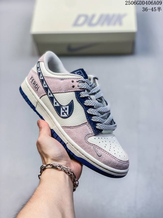 海外爆款限量发售！公司级 Nike Sb Dunk Low“ 芬迪联名 猪八花勾” 周年高端定制 低帮休闲板鞋 定制鞋盒 大厂纯原品质出货 超高清洁度 皮料切割