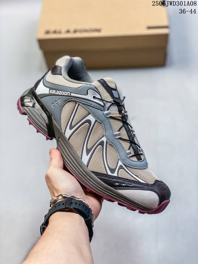 萨洛蒙 Salomon Xt-Quest Adv 探索者系列 潮流越野机能户外休闲运动跑步鞋 采用透气网布与防护皮革组合鞋面材质 牛角扣系带开合 欧索莱环保去臭