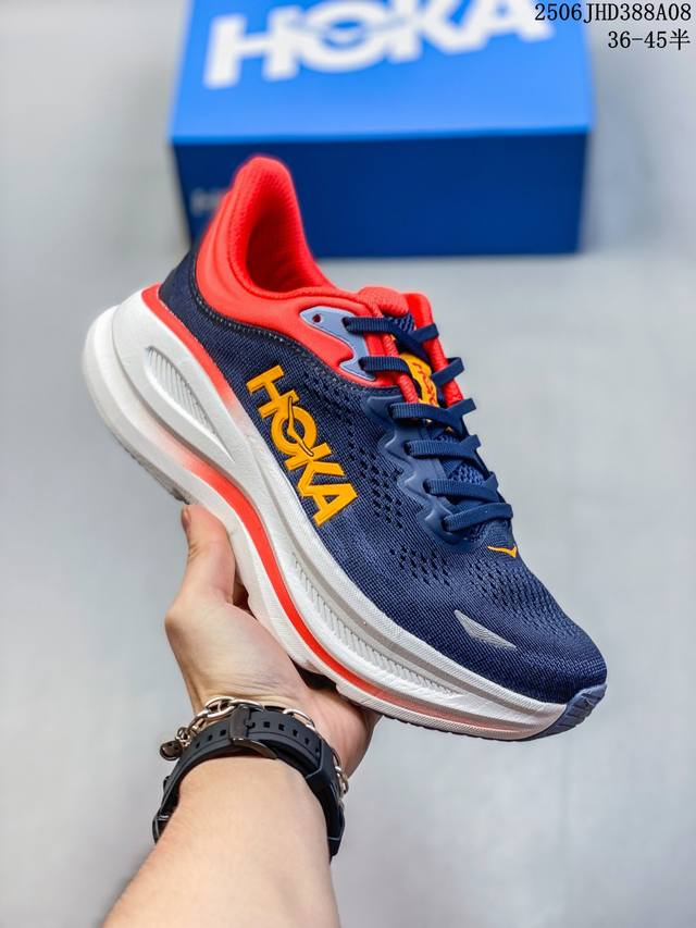 真标带半码 Hoka One One 女款 邦代9 Bondi 9 轻便缓震舒适长距离公路跑步鞋 尺码：见图 编码：06Jhd388A08