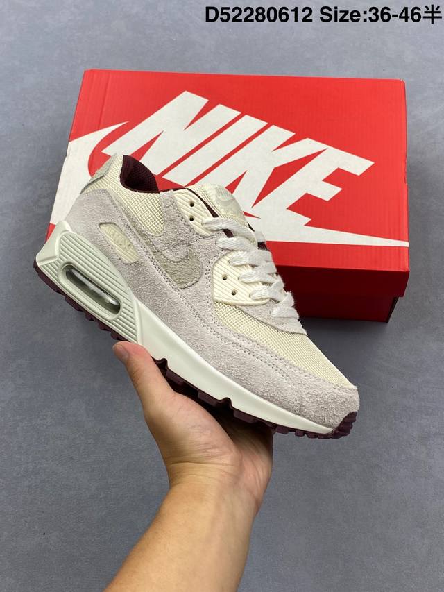 Nike 耐克 Air Max 90 男女子休闲运动鞋 气垫运动鞋 超大Logo透气舒适减震耐磨底休闲运动跑步鞋。设计均采用无缝防水 Tech Tuff 挡泥片