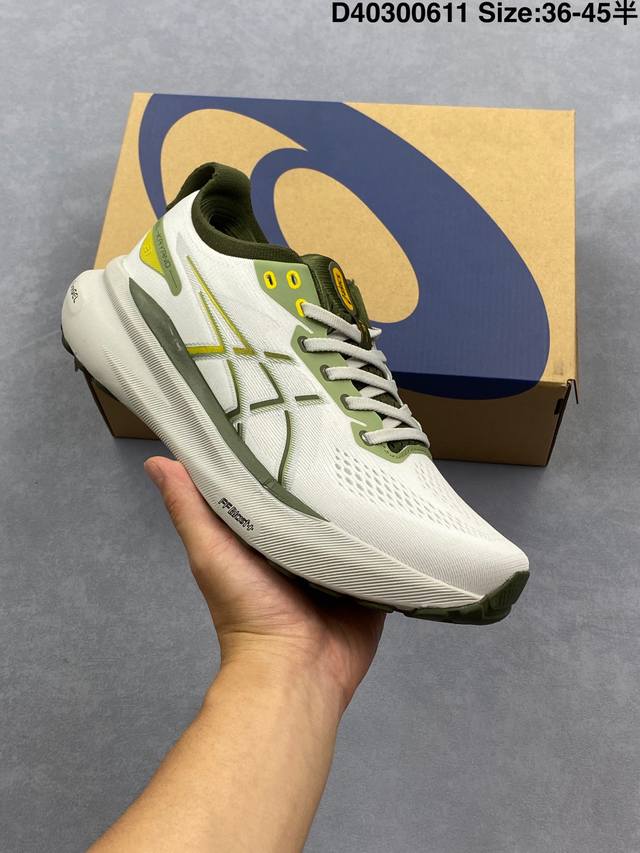 Asics Gel-Kayano 31代 运动休闲透气专业跑鞋 原装印尼工代进口单丝纤维程工网布鞋面，更贴合脚型和舒适透气 后跟稳定片带来合脚舒适的穿着感优化后