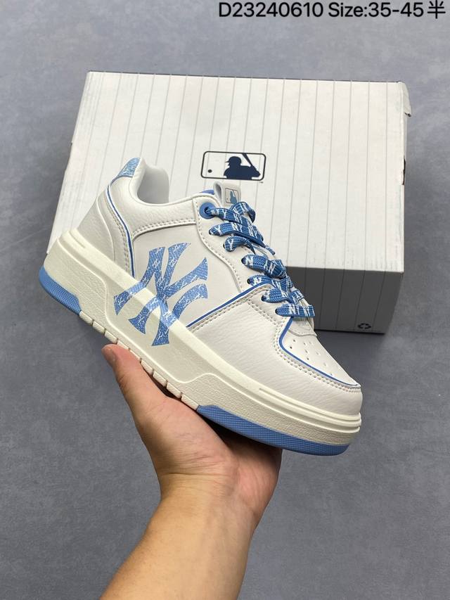 Mlb Chunky Liner Mid Classic Monogram 厚底休闲鞋 Ny印花限定 牛皮材质运动鞋 尺码：35～45半 编号：D2324061