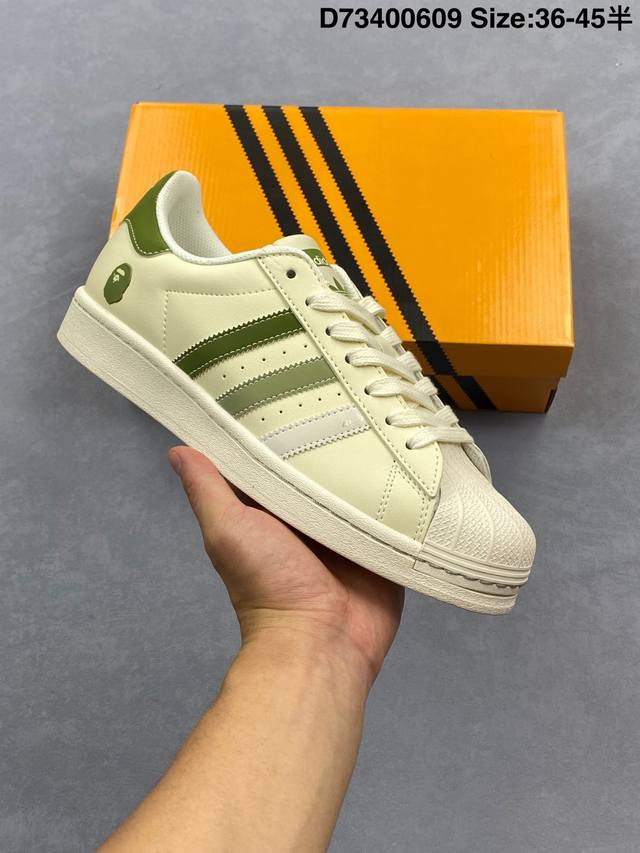 阿迪达斯Ad Originals Superstar 经典贝壳头休闲板鞋 纯白 B27136 纯原鞋楦 立体Logo 国内最高工艺 原装超软一体蓝底 头层抗裂牛