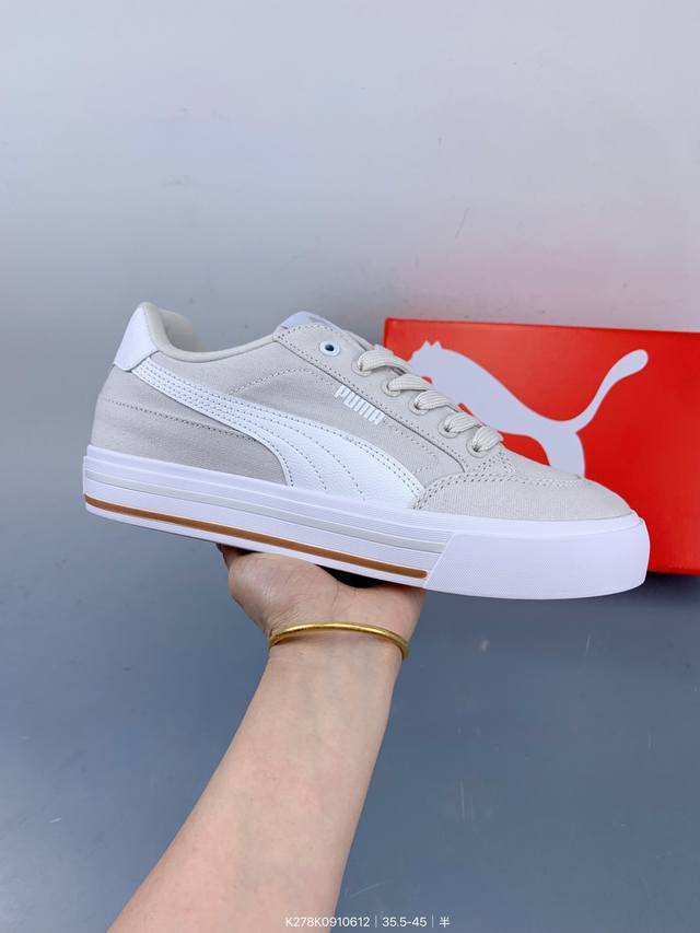 Puma Court 2025年新款厚底增高运动休闲板鞋 复古经典板鞋时尚小白鞋 Size：如图 编码：K278K0910612
