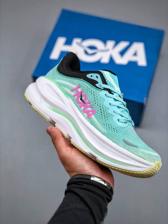 S版 Hoka One One Bondi 9 Wide 邦迪九代舒适防滑耐磨低帮休闲跑步鞋 货号：1162012 Btf 尺码：36-46 半