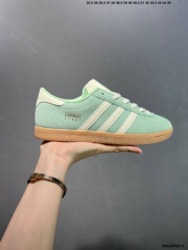 Adidas Originals Stadt 阿迪达斯 舒适百搭 防滑耐磨 低帮 板鞋 货号:Ji6344 尺码:35.5 36 36.5 37 38 38.5