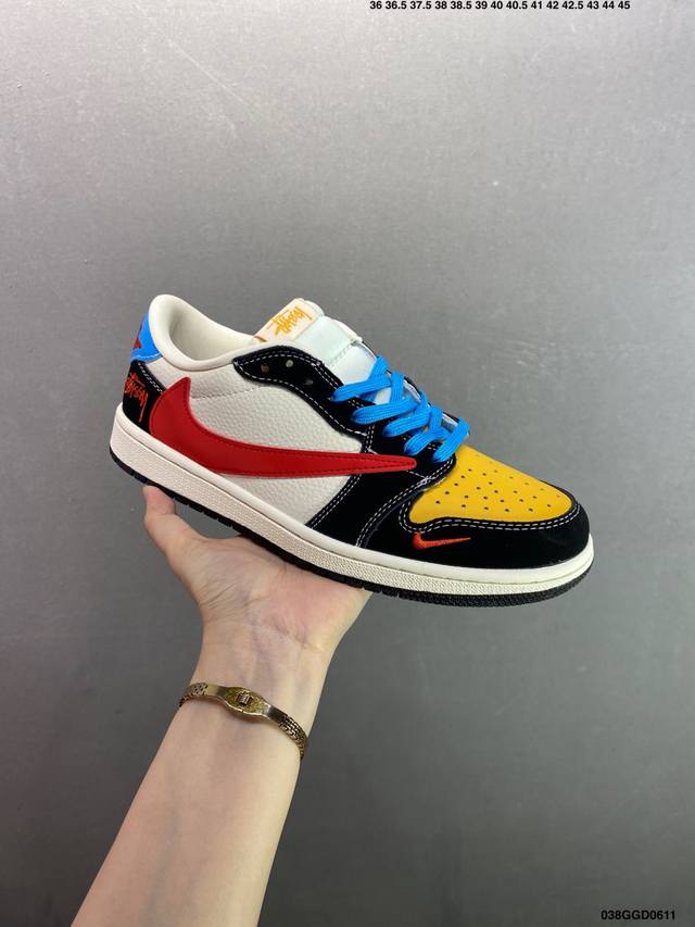 公司级Air Jordan Aj1 Low 低帮系列定制配色Wg8850-012 原厂内置气垫魔块 A模大底 头层小牛皮 鞋舌Aj原厂专用牛津布+Aj专用反口珍