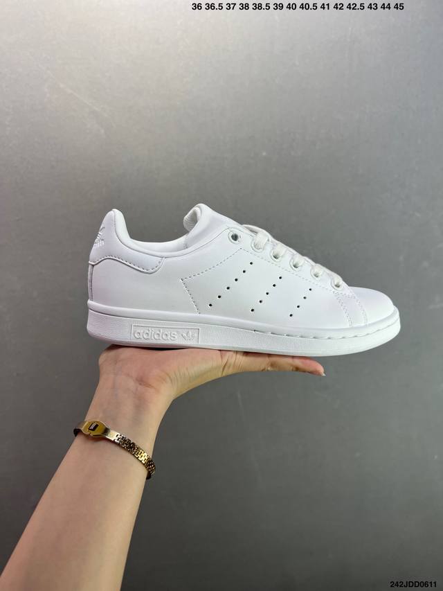 Adidas Originals Stan Smith 三叶草 白黑尾 情侣码：36–45　货号：M20323 Id：242Jdd0611