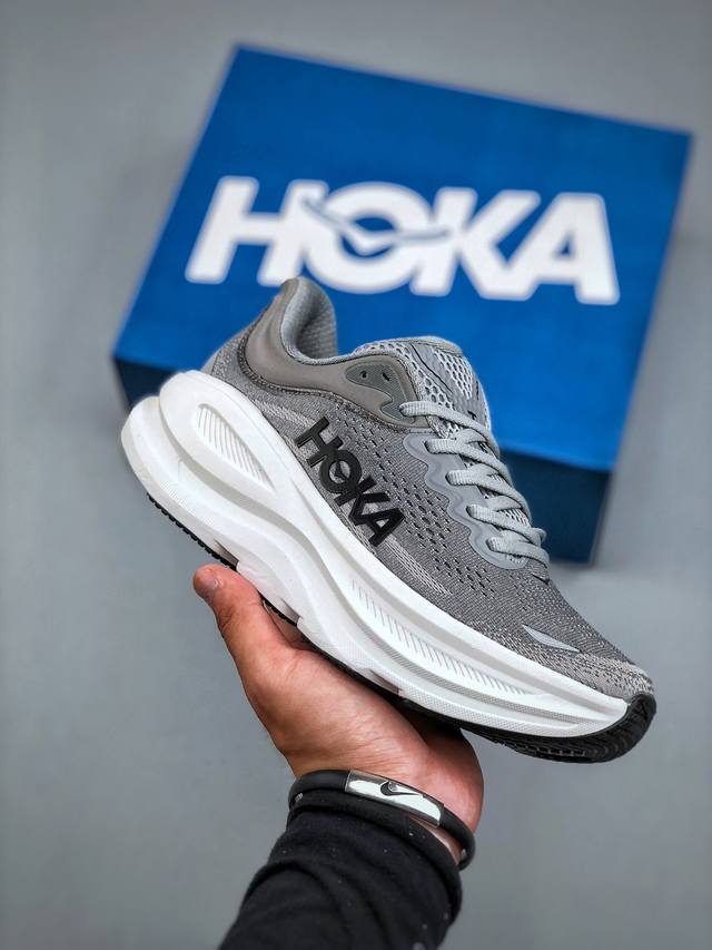 S版 Hoka One One Bondi 9 Wide 邦迪九代舒适防滑耐磨低帮休闲跑步鞋 货号：1162011 Gctc 尺码：36-46 半