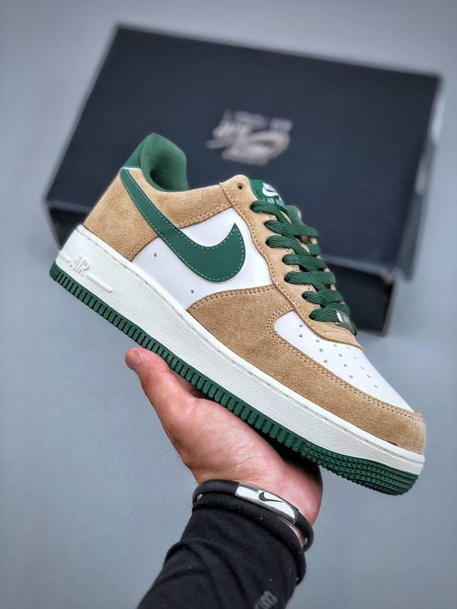 Nike Air Force 1'07 Low 白棕绿 空军一号低帮休闲板鞋 Fq8714-203 #原楦头原纸板 内置全掌气垫 原厂鞋底 尺码：36-45 半