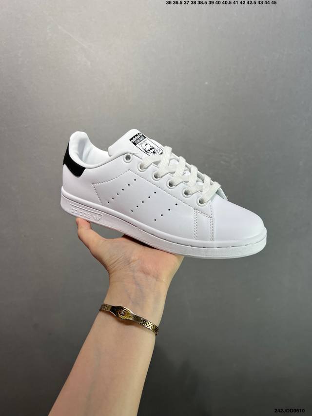 Adidas Originals Stan Smith 三叶草 白黑尾 情侣码：36–45　货号：M20323 Id：242Jdd0610