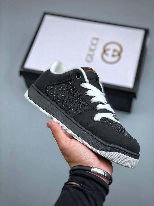 Gucci 轻奢单品 广东品质原厂 高奢古驰Gucci Screener Gg High-Top Sneaker休闲潮鞋系列 尺码：36-44