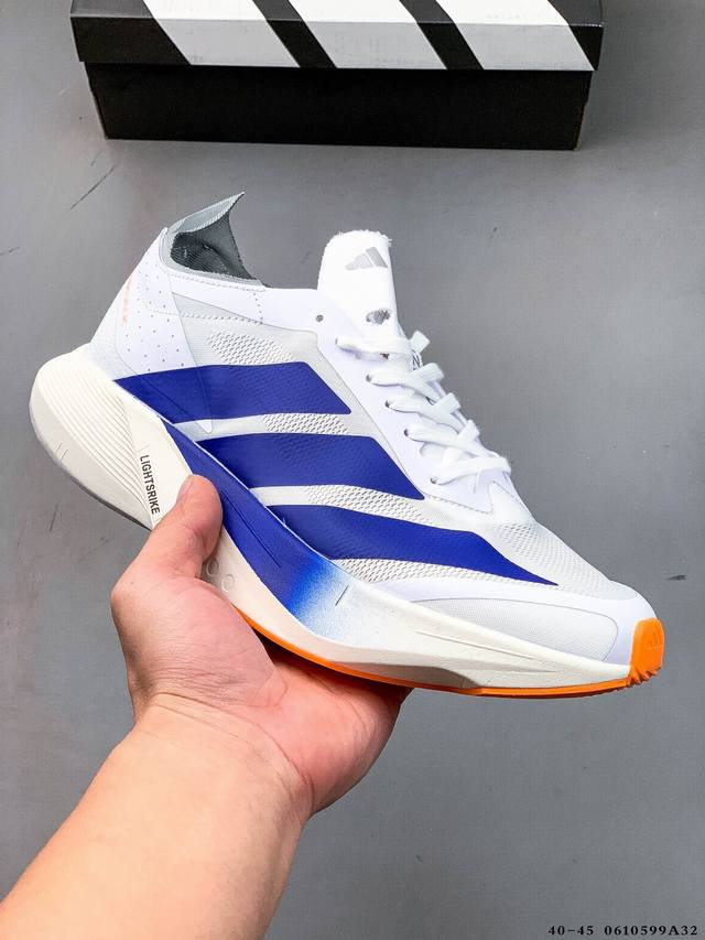 集图 新品公司级 阿迪达斯 Adizero Drive Rc 竞训跑鞋 厚底增高运动鞋 简版波士顿跑步鞋 老爹鞋，全新中底材料：采用更轻、更回弹的新材料，提升跑