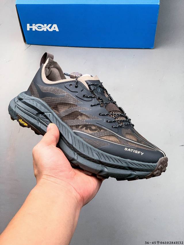 集图 Hoka One One与Satisfy再度联手，推出了全新联名鞋款Hoka X Satisfy Mafate Speed 4 Lite Stsfy。球鞋