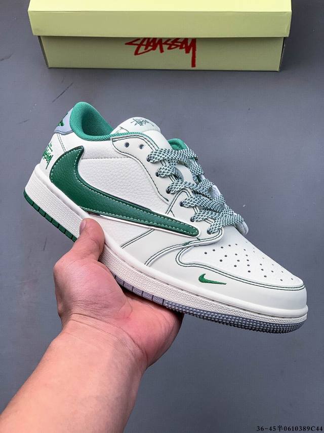 集图 公司级头层！耐克Nike Air Jordan 1 Low Aj1乔1 低帮潮流缓运动休闲板鞋。Aj1 低帮拼接 完美版型真头层牛皮# 内置缓震气垫 原鞋