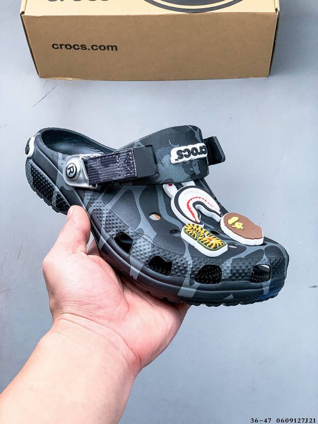 Bape X Crocs Abc Clog 联名猿人男女款凉鞋洞洞鞋 0609127J21