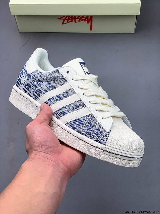 公司级头层！阿迪达斯Adidas Superstar 贝壳头经典百搭休闲板鞋 渠道正品订单 诠释市场最高工艺水平 贝壳头经典小白板鞋 专柜上架同步配色 全鞋进口