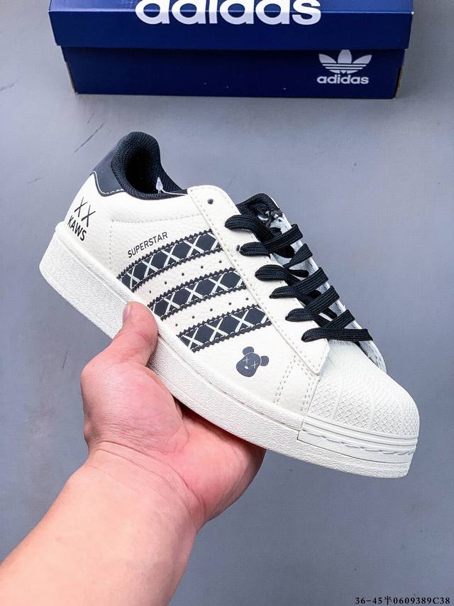 集图 公司级头层！阿迪达斯Adidas Superstar 贝壳头经典百搭休闲板鞋 渠道正品订单 诠释市场最高工艺水平 贝壳头经典小白板鞋 专柜上架同步配色 全