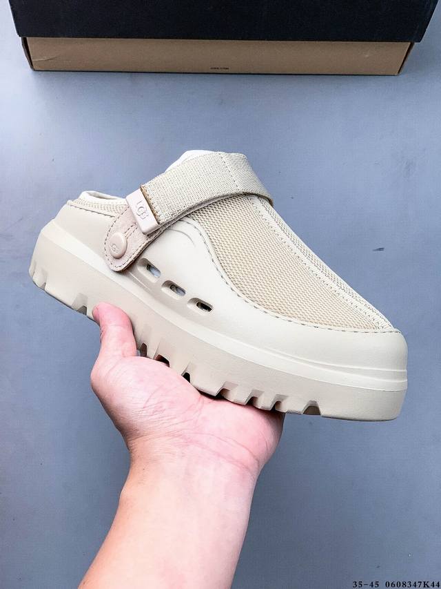 纯原版本！Ugg 凉鞋 时尚百搭单品凉鞋沙滩鞋 一脚蹬凉拖鞋。潮流元素宽版弹力后跟带设计，在休闲拖鞋和舒适便鞋中任意切换。 0608347K44