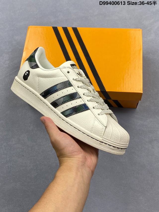 阿迪达斯Adidas三叶草 Originals Superstar贝壳头’Diy’系列低帮经典百搭休闲运动板鞋 原装头层材料 用料绝不含糊 独家版型蒸餾加工帶來