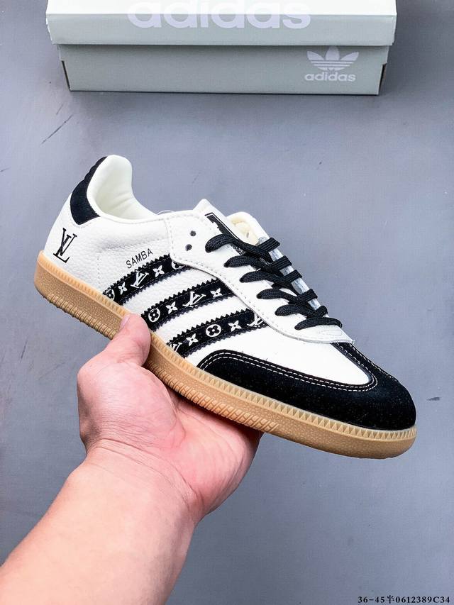 阿迪达斯Adidas Originals Samba德训鞋 防滑耐磨 低帮板鞋 男女同款 简约大方的设计造型，使Notitle X Adidas Origina