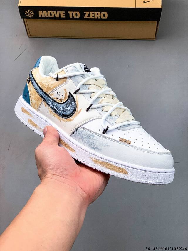 Nike Court Vision Low 休闲运动板鞋 纯原版本 低帮百搭透气休闲运动板鞋，经典耐用的设计，兼顾舒适脚感和出众风范，演绎匠心之作。结构性的支撑