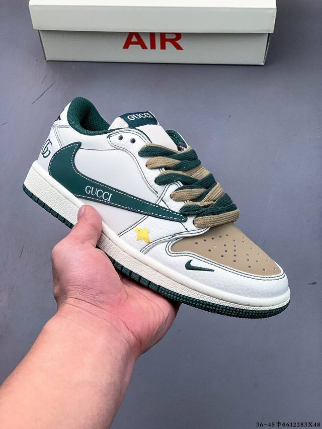 公司级头层！耐克Nike Air Jordan 1 Low Aj1乔1 低帮潮流缓运动休闲板鞋。Aj1 低帮拼接 完美版型真头层牛皮# 内置缓震气垫 原鞋开模