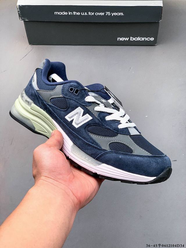 Nb新百伦New Balance Made In Usa M992美产血统系列经典复古老爹风百搭休闲运动跑步鞋 猪巴革麂皮拼接原装透气网眼织物鞋面材质#升级正确