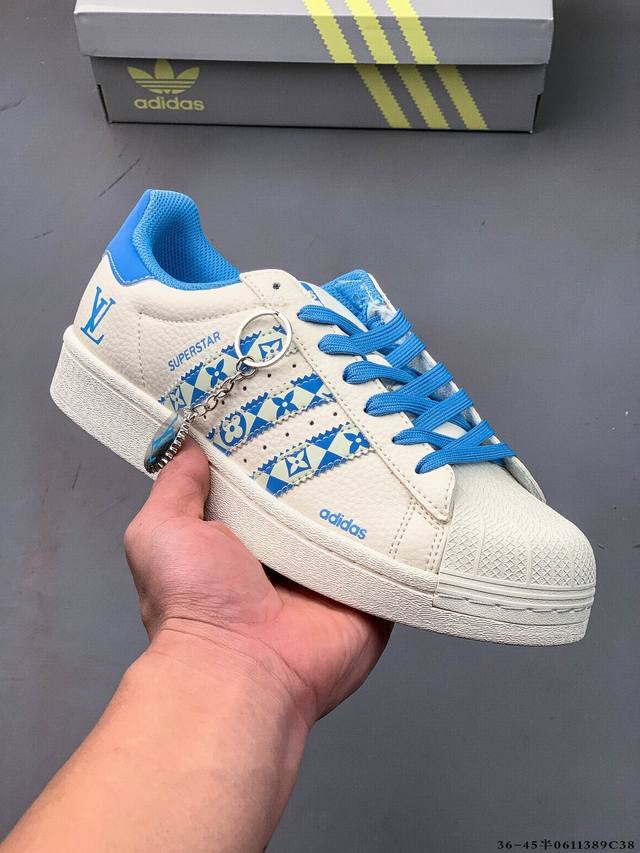 公司级头层！阿迪达斯Adidas Superstar 贝壳头经典百搭休闲板鞋 渠道正品订单 诠释市场最高工艺水平 贝壳头经典小白板鞋 专柜上架同步配色 全鞋进口