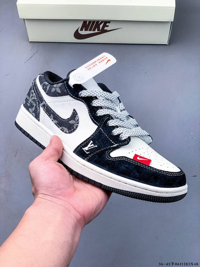 公司级头层！耐克Nike Air Jordan 1 Low Aj1乔1 低帮潮流缓运动休闲板鞋。Aj1 低帮拼接 完美版型真头层牛皮# 内置缓震气垫 原鞋开模