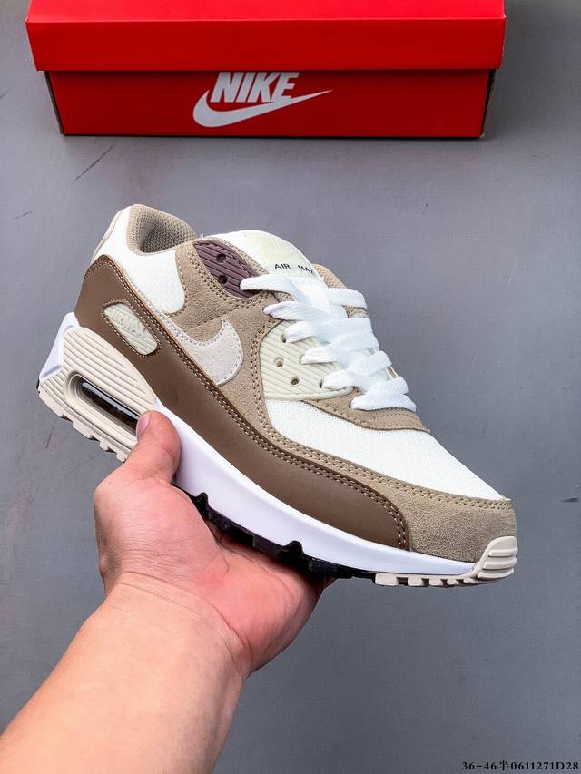 公司级！耐克 Wmns Nike Air Max 90 Oreo 半掌气垫全皮复古运动休闲慢跑鞋 0611271D28