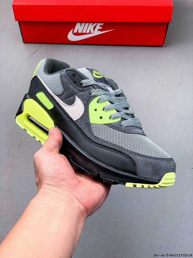 公司级！耐克 Wmns Nike Air Max 90 Oreo 半掌气垫全皮复古运动休闲慢跑鞋 0611271D28