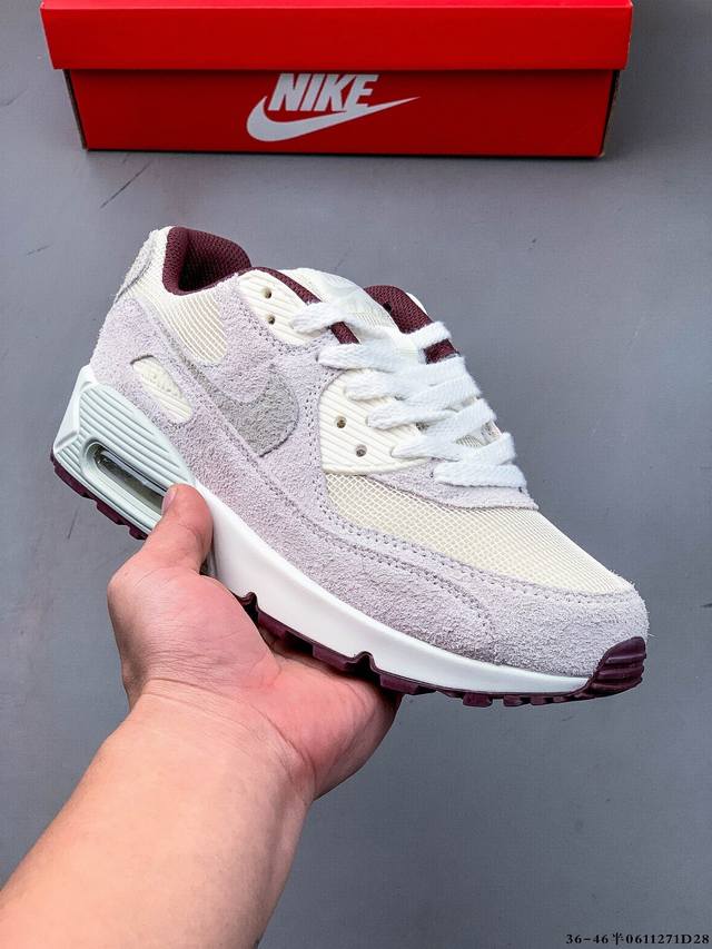 公司级！耐克 Wmns Nike Air Max 90 Oreo 半掌气垫全皮复古运动休闲慢跑鞋 0611271D28