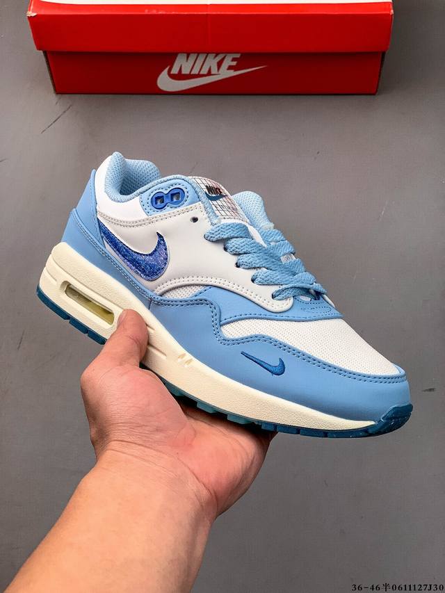公司级！耐克 Nike Nike Air Max 1 87 限定配色 气垫缓震跑步鞋 0611127J30