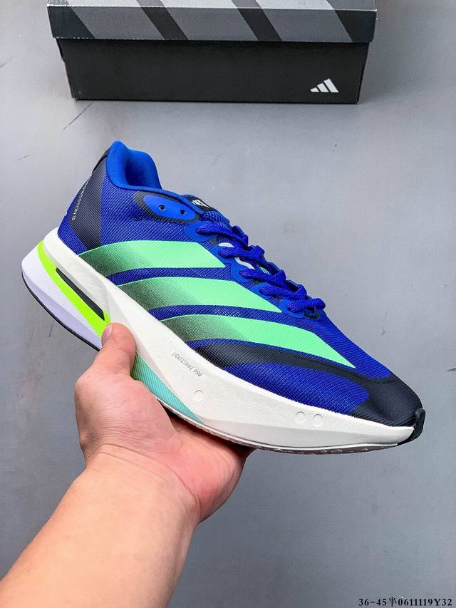集图 公司级！阿迪达斯Adidas Adizero Boston 13 透气网眼竞速跑鞋Boost 缓震底 后跟加厚 呵护脚后跟 立体保护软绵鞋口 轻松穿脱不磨
