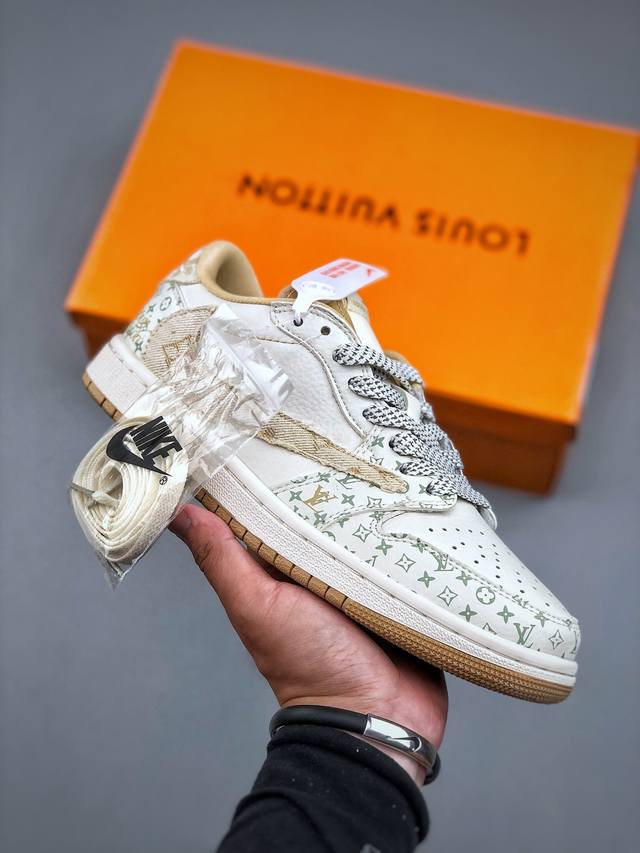 6.18福利特价 Travis Scott X Fragment Design X Jordan Air Jordan 1 Low Og Sp Lv联名 “浅咖