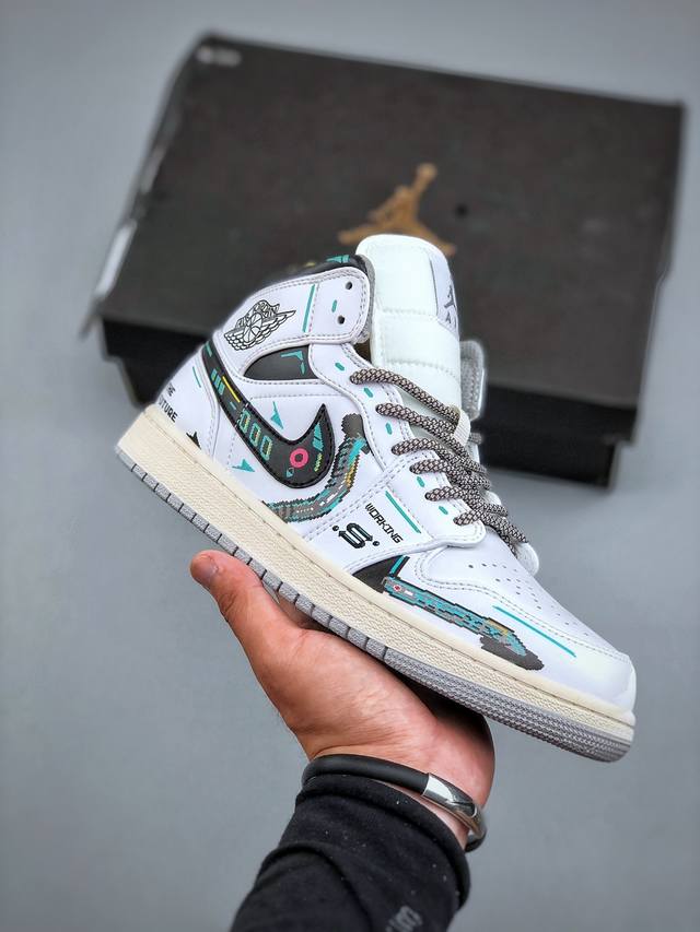 Air Jordan 1 Mid Aj1 电玩联名 低帮文化休闲运动板鞋 554724 135 市场唯一独家头层皮打造 原鞋原档案开发 原厂皮料 原档冲孔鞋头