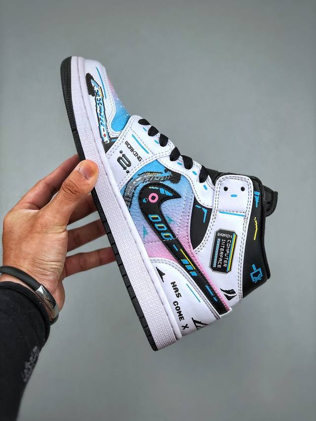 Air Jordan 1 Mid Aj1 电玩联名 低帮文化休闲运动板鞋 554724 170 市场唯一独家头层皮打造 原鞋原档案开发 原厂皮料 原档冲孔鞋头