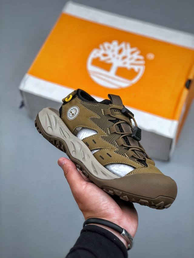 Timberland 天伯伦 添柏岚凉鞋经典款 25Ss新款 经典再造 全新升级 广东大厂品质 原盒原包装 面料采用意大利顶级磨砂牛皮 搭配防臭防腐真皮乳胶鞋垫