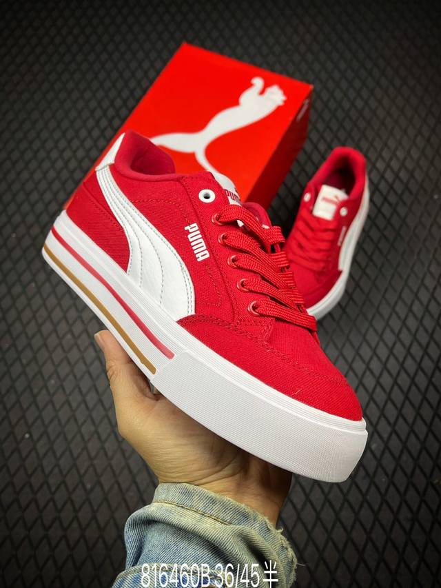 B Puma Court Classic Vulc Fs 复古休闲 防滑耐磨 低帮 彪马帆布板鞋 货号：396353 19 尺码：36 37 37.5 38 3