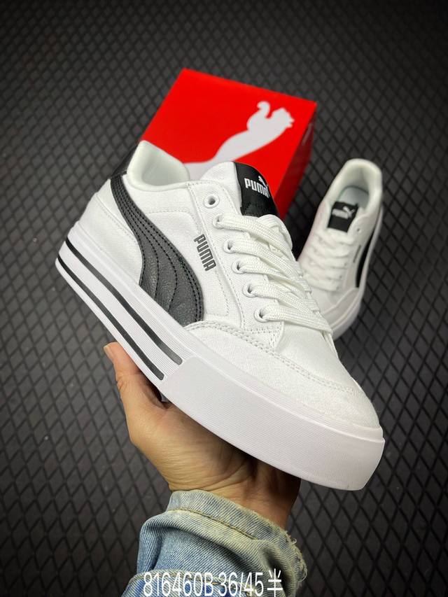 B Puma Court Classic Vulc Fs 复古休闲 防滑耐磨 低帮 彪马帆布板鞋 货号：396353 19 尺码：36 37 37.5 38 3