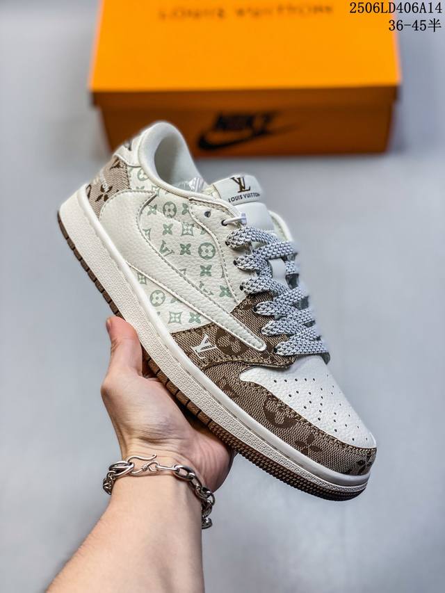 Travis Scott X Fragment Design X Jordan Air Jordan 1 Low Og Sp Lv联名 “浅褐印花” 多方联名合