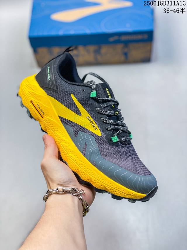 Brooks布鲁克斯Cascadia17山岩男缓震女越野跑鞋登山防滑跑步鞋 尺码：见图 编码：06Jgd311A13