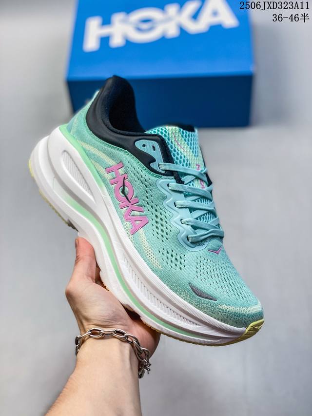 平台专供 Hoka One One Bondi 9 白色 货号：1162014-Wwh 尺码：36 36.5 37 38.5 39 40 40.5 41 42