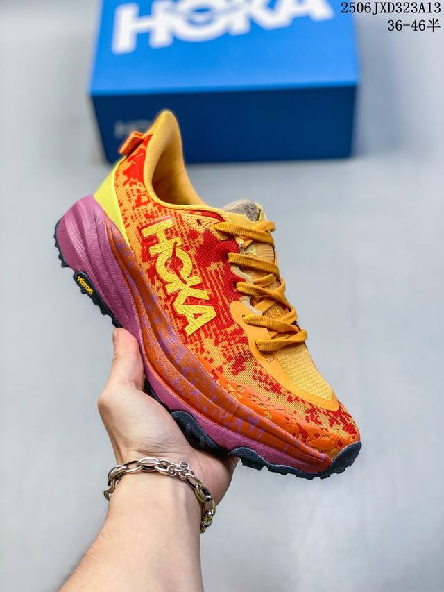 Hoka One One M Speedgoat 6 低帮专业越野跑步鞋 相较于前几代Mafate包裹感更好跟Speedgoat 快速羚羊 系列比起来更加舒适鞋