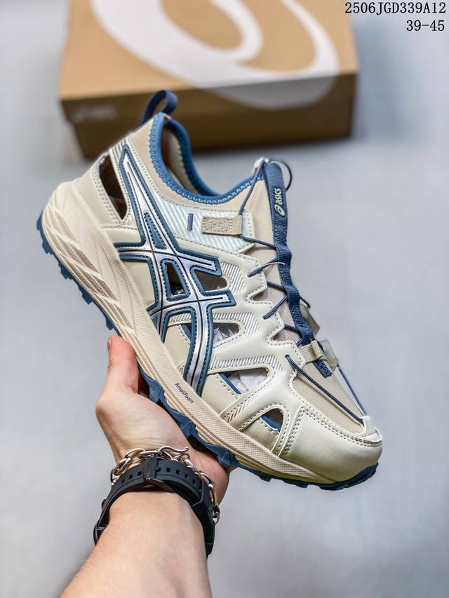 Asics亚瑟士 Gel-Sonoma Se 男女百搭潮牌款凉鞋亚瑟士官网最新款精美线条Logo时尚复古运动风夏季韩版防滑软底透气休闲轻便个性魔术扣户外沙滩凉鞋