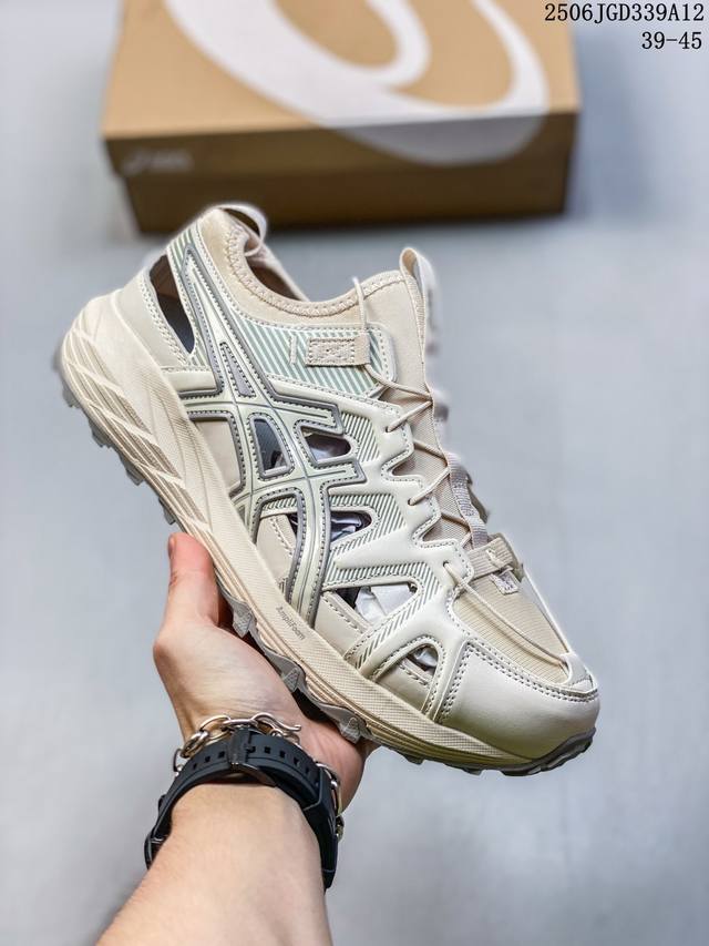 Asics亚瑟士 Gel-Sonoma Se 男女百搭潮牌款凉鞋亚瑟士官网最新款精美线条Logo时尚复古运动风夏季韩版防滑软底透气休闲轻便个性魔术扣户外沙滩凉鞋